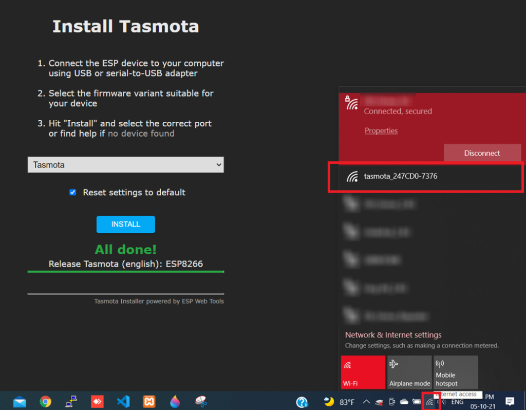 tasmota device temp access